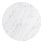 Round Marble Dining Table - Metal Frame (Black/White)